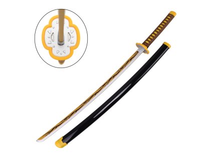 katana ornamentale con lama in bamboo zs653bk wd