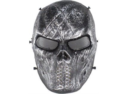 Čierno strieborná airsoft maska “Blooded skull”