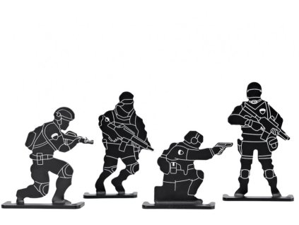 Sada 4 kovových terčov “Bojovníci” airsoft vzduchovka