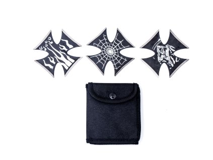 Sada vrhacích hvězdic "BLACK TRIO" 3 ks