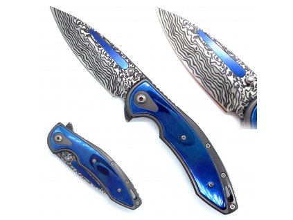 Stylový zavírací nůž "BLUE STRIPES"