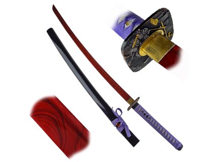 Zdobná katana "PRINCESS OF BUSHIDO" fialová