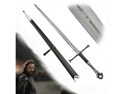 Meč Krále Elessara "ANDURIL - DAMASCUS" damašková ocel - Pán prstenů
