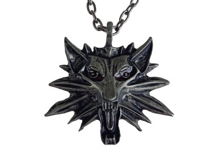 Zaklínačský amulet "SCHOOL OF WOLF" kovový