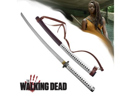 Michonne's Katana "THE WALKING DEAD" se zádovým přehozem - OSTRÁ!