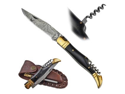 Damaškový zavírací nůž "DON CORLEONE" s vývrtkou