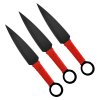 Malé vrhací nože "KUNAI RED" 3 kusy