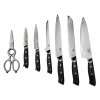 Sada 6 damaškových nožů + nůžky "MASTERCHEF" v koženém obalu