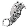 Poloautomatický karambit "WHITE BONE" s kovovým klipem