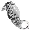 Poloautomatický karambit "WHITE BONE" s kovovým klipem