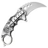 Poloautomatický karambit "WHITE BONE" s kovovým klipem