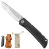 Zavírací nůž "KUROKAZE" s koženým pouzdrem