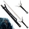 Ocelový meč Ciri "ZIRAEL V2" ze zádovým závěsem - Zaklínač / The Witcher 4