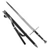 Luxusní ostrý meč Zaklínač/Witcher "VESEMIR'S SWORD" s pevnou pochvou a popruhem! Funkční!