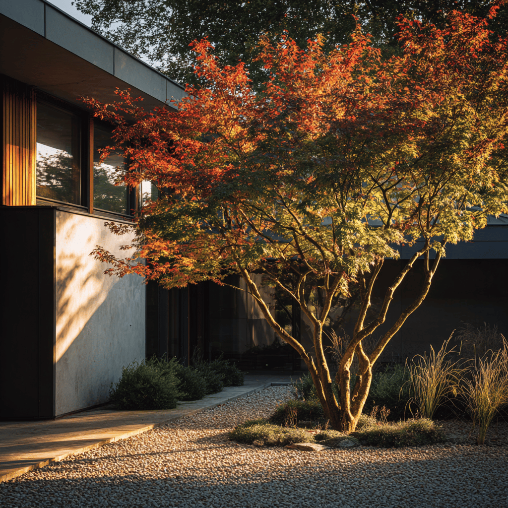 Využití ambroňě (Liquidambar) v zahradní architektuře – solitéry, aleje a kombinace