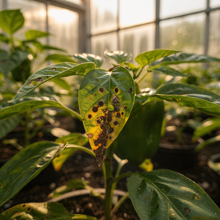 Bakteriální skvrnitosti paprik – příznaky na listech a plodech, přenos a prevence