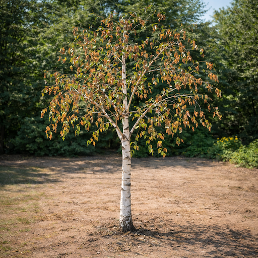 Bříza (Betula) – nejčastější problémy: žloutnutí listů, sucho a oslabení stromu