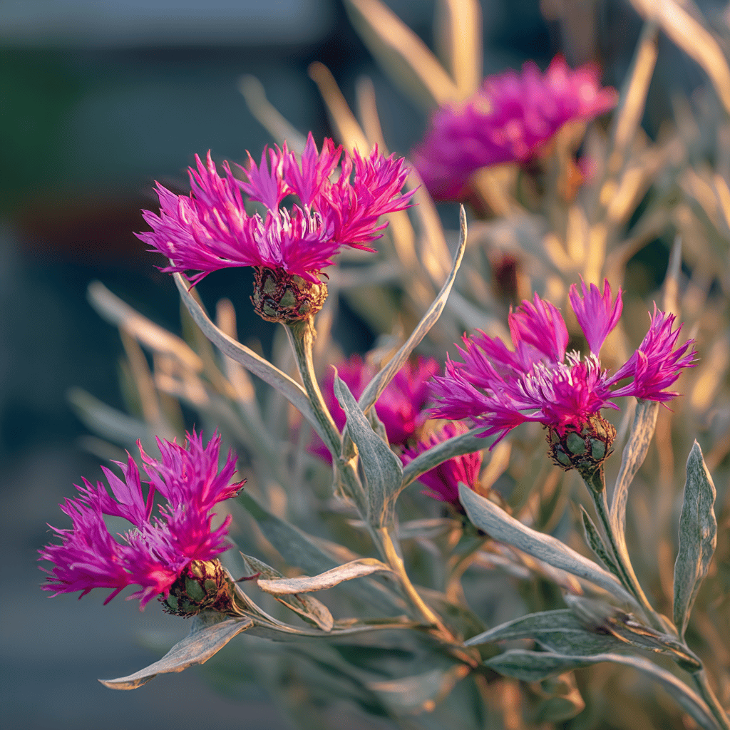 Chrpa bělavá (Centaurea dealbata) – růžová královna se stříbrným listem