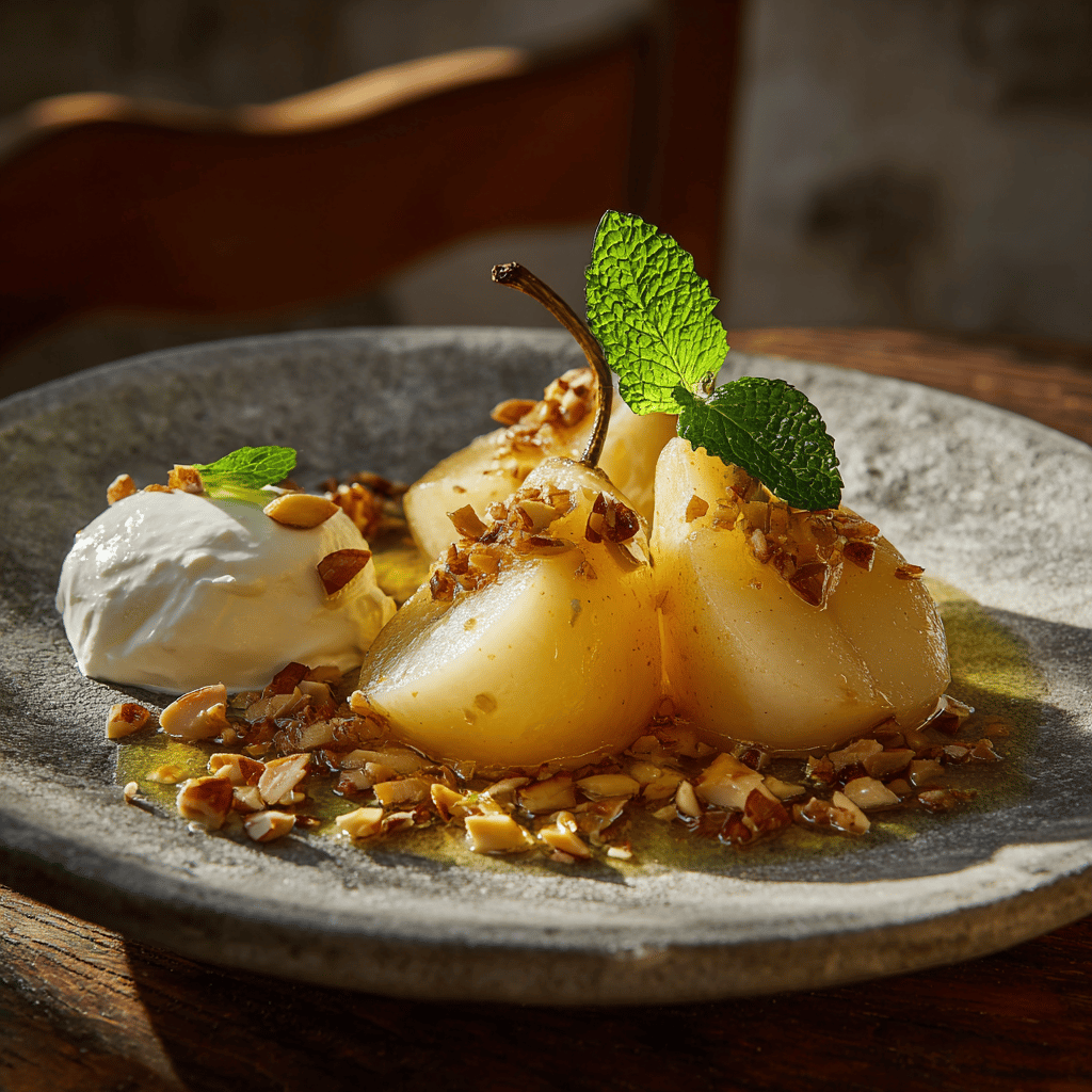 Letní hruška jinak – jednoduchý dezert s vůní vanilky a bylinkovým tónem