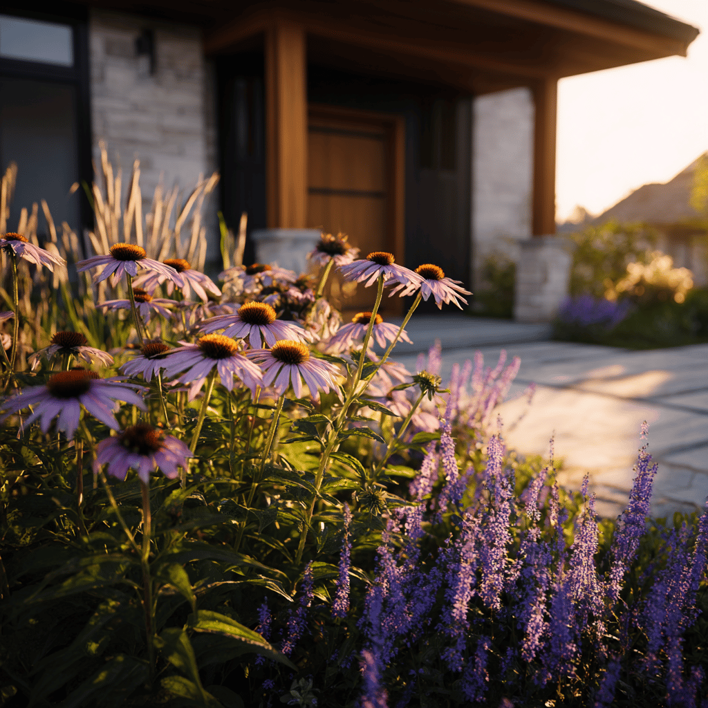 Kompozice s echinaceou – jak ji kombinovat s trvalkami a travami