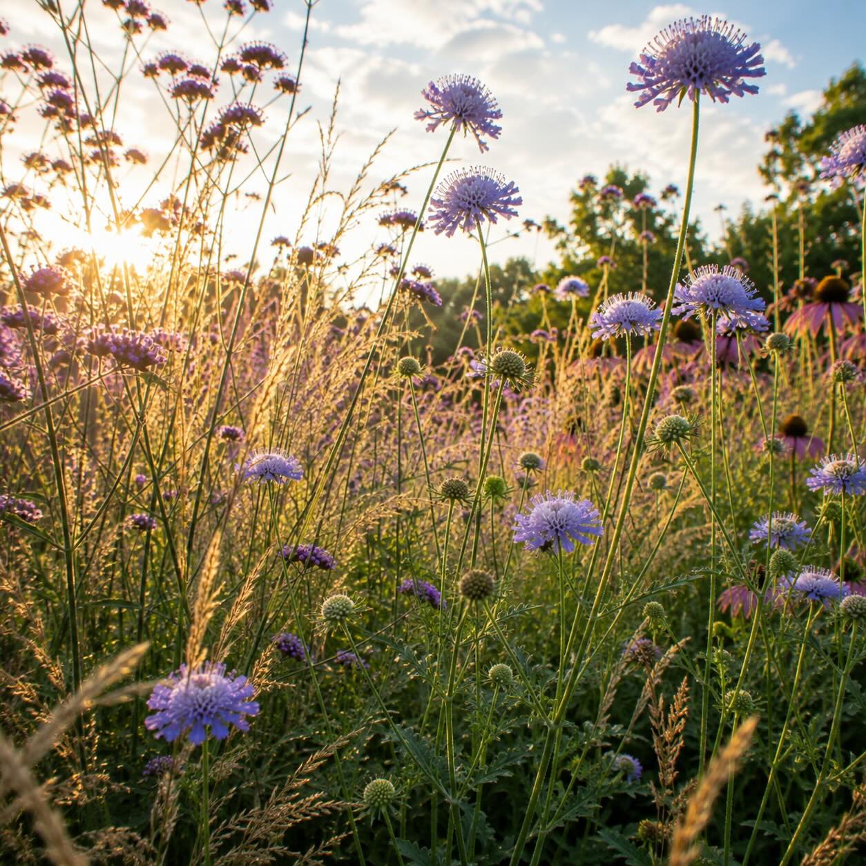 Jak kombinovat hlaváč (Scabiosa) – trvalky do přírodních a stepních výsadeb