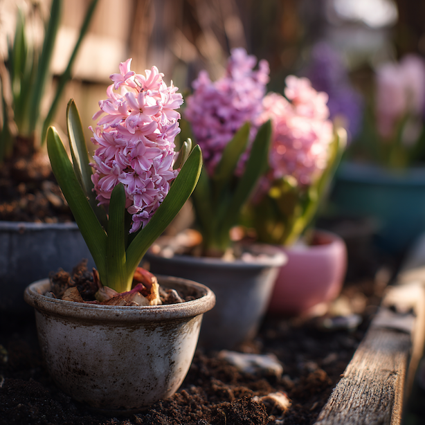 Hyacinty (Hyacinthus) v záhonu a v nádobách – rozdíly v chování, péči a kvetení