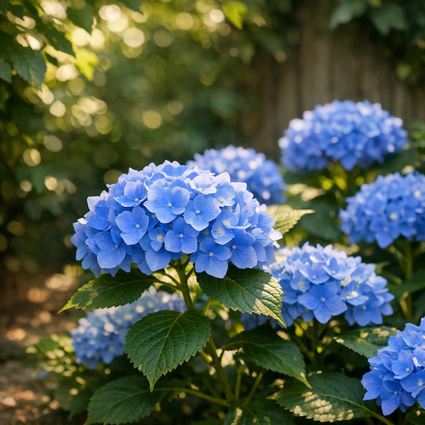 Hortenzie velkolistá 'Nikko Blue' (Hydrangea macrophylla 'Nikko Blue') – modrá hortenzie do polostínu