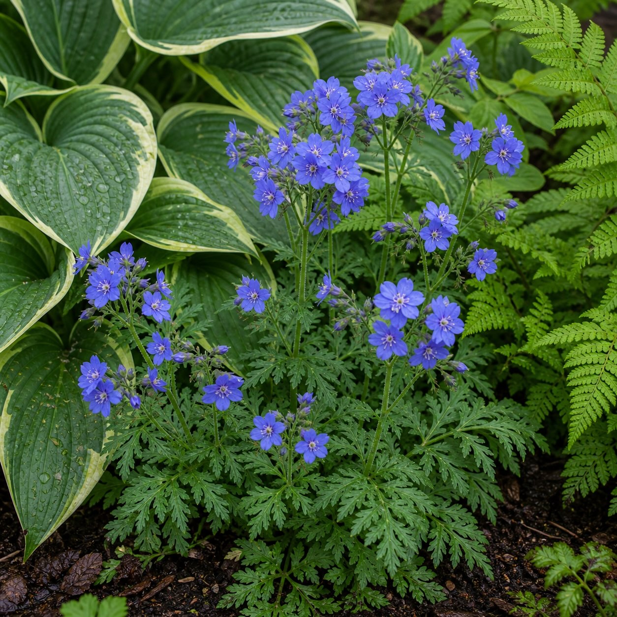 Jak kombinovat jirnici (Polemonium) – stinné záhony a přirozené výsadby