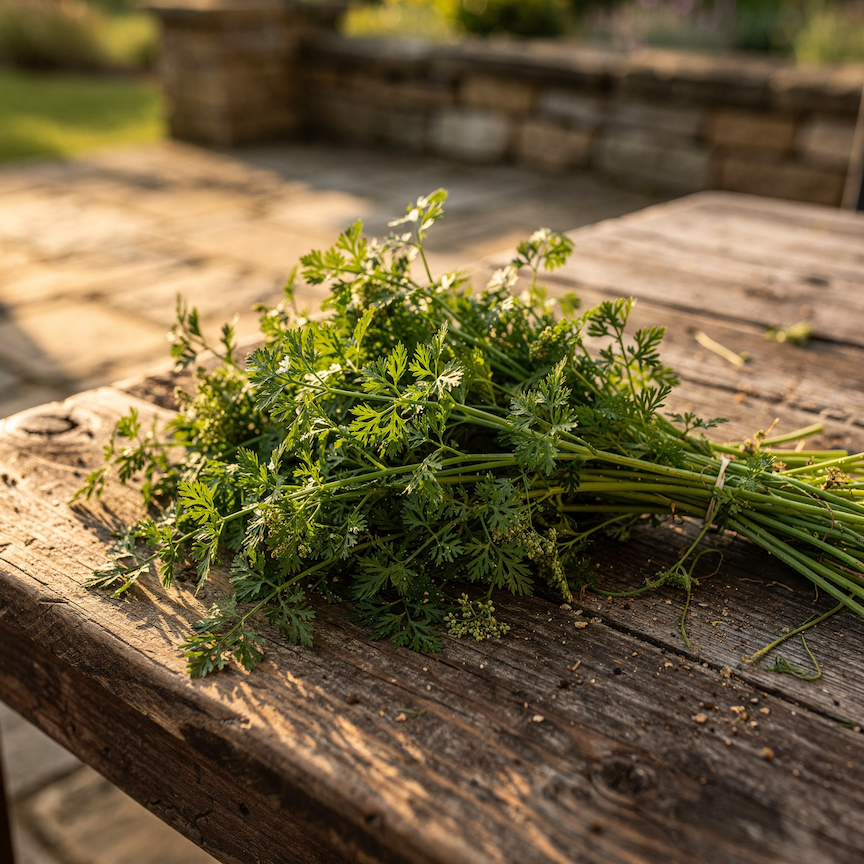 Kerblík pravý (Anthriscus cerefolium) – sklizeň natě, uchování a kuchyňské využití