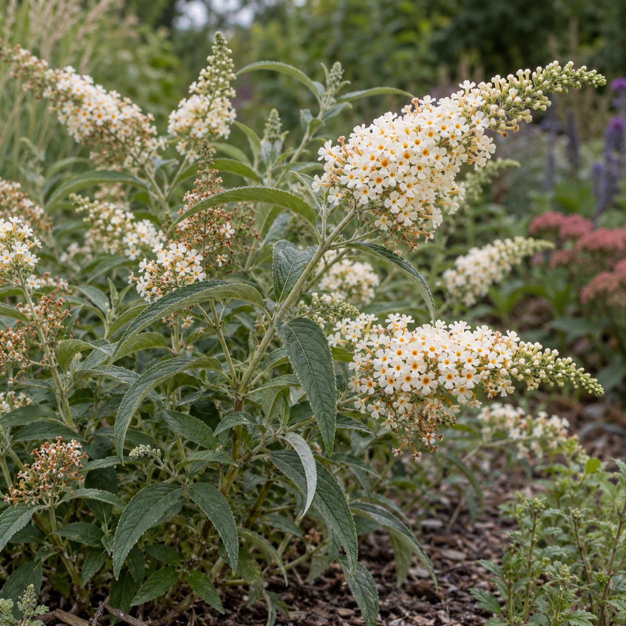 Komule 'Buzz Ivory' (Buddleja) – velikost, kvetení a pěstování