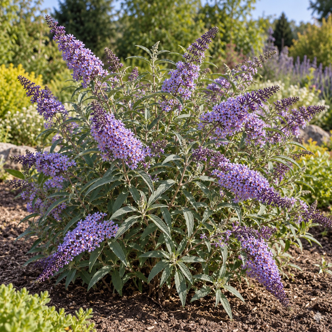 Komule 'Buzz Sky Blue' (Buddleja) – velikost, kvetení a pěstování