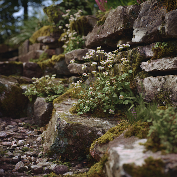 Využití lomikamenů ve skalkách a kamenných zídkách