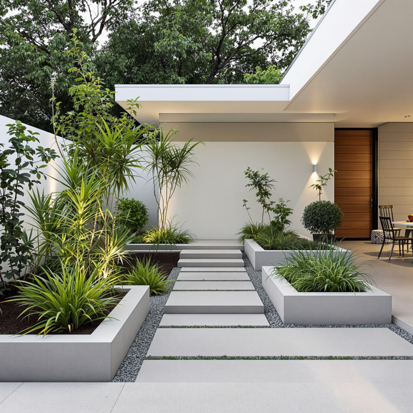 Moderní minimalistická zahrada – jednoduchost, kontrast a ticho