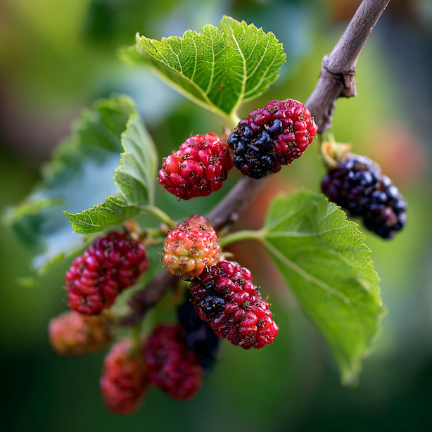 Plody moruše (Morus) – sklizeň, barvení a využití