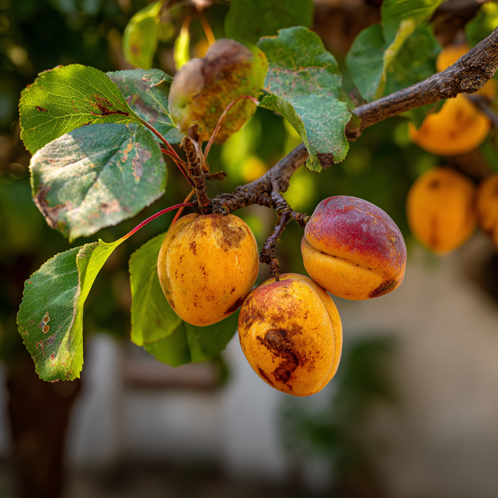 Moniliová hniloba meruněk – hniloba plodů, mumifikace a infekční tlak ve výsadbě