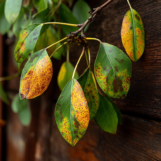 Rez na hrušních – oranžové skvrny, přenos přes jalovec a cyklus šíření