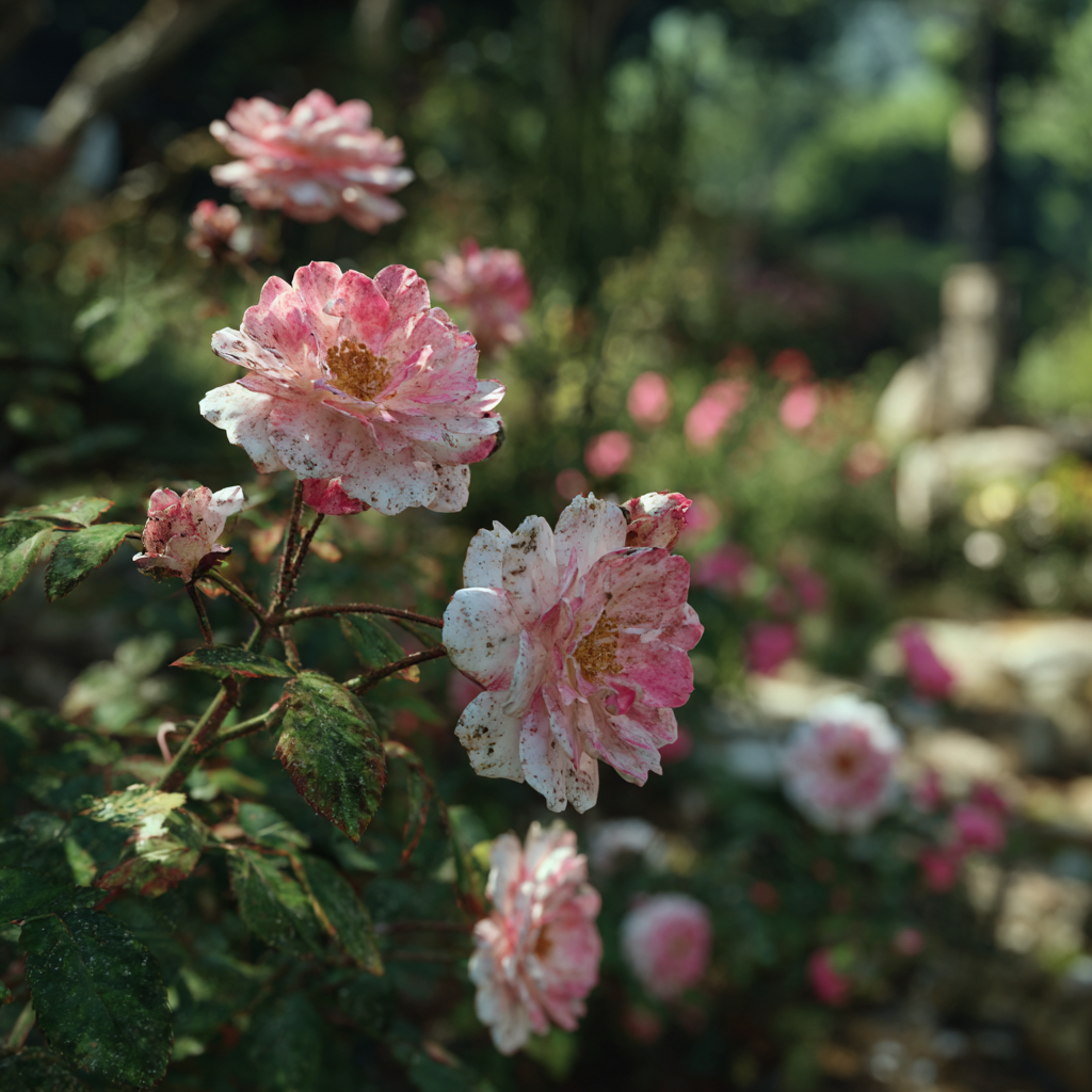 Plíseň šedá na růžích – hnědnutí květů, šedý povlak a zasychání poupat