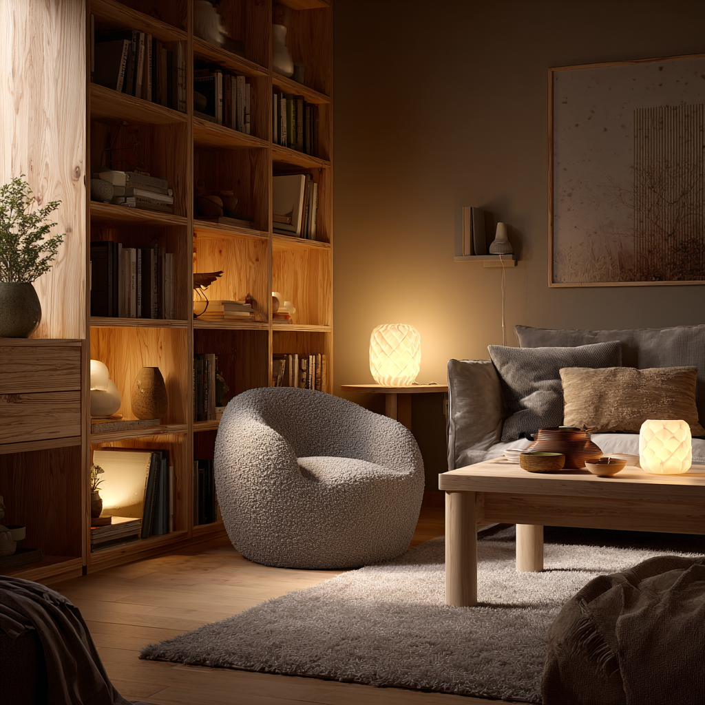 Jak vytvořit zimní atmosféru pomocí světla: svíčky, lampičky a teplé stíny