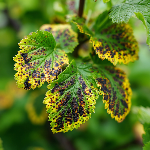 Skvrnitost listů u rybízu – tmavé skvrny, žloutnutí a omezení plodnosti