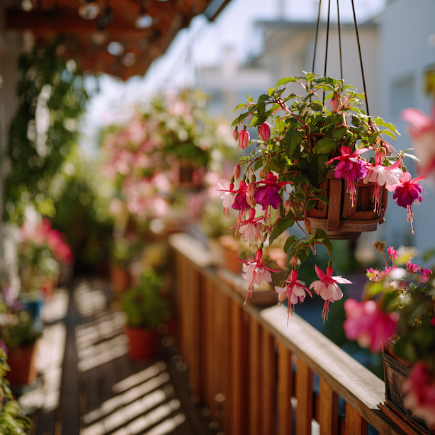 Fuchsie na balkon (Fuchsia) – pěstování, nároky a vhodné použití ve stínu
