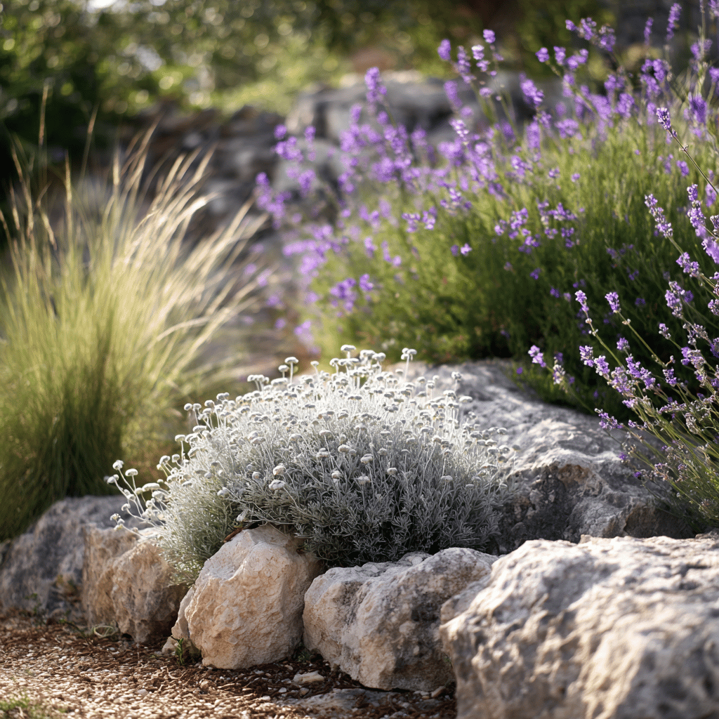 Využití santoliny (Santolina) v zahradní architektuře – suché záhony, obruby i středomořský styl