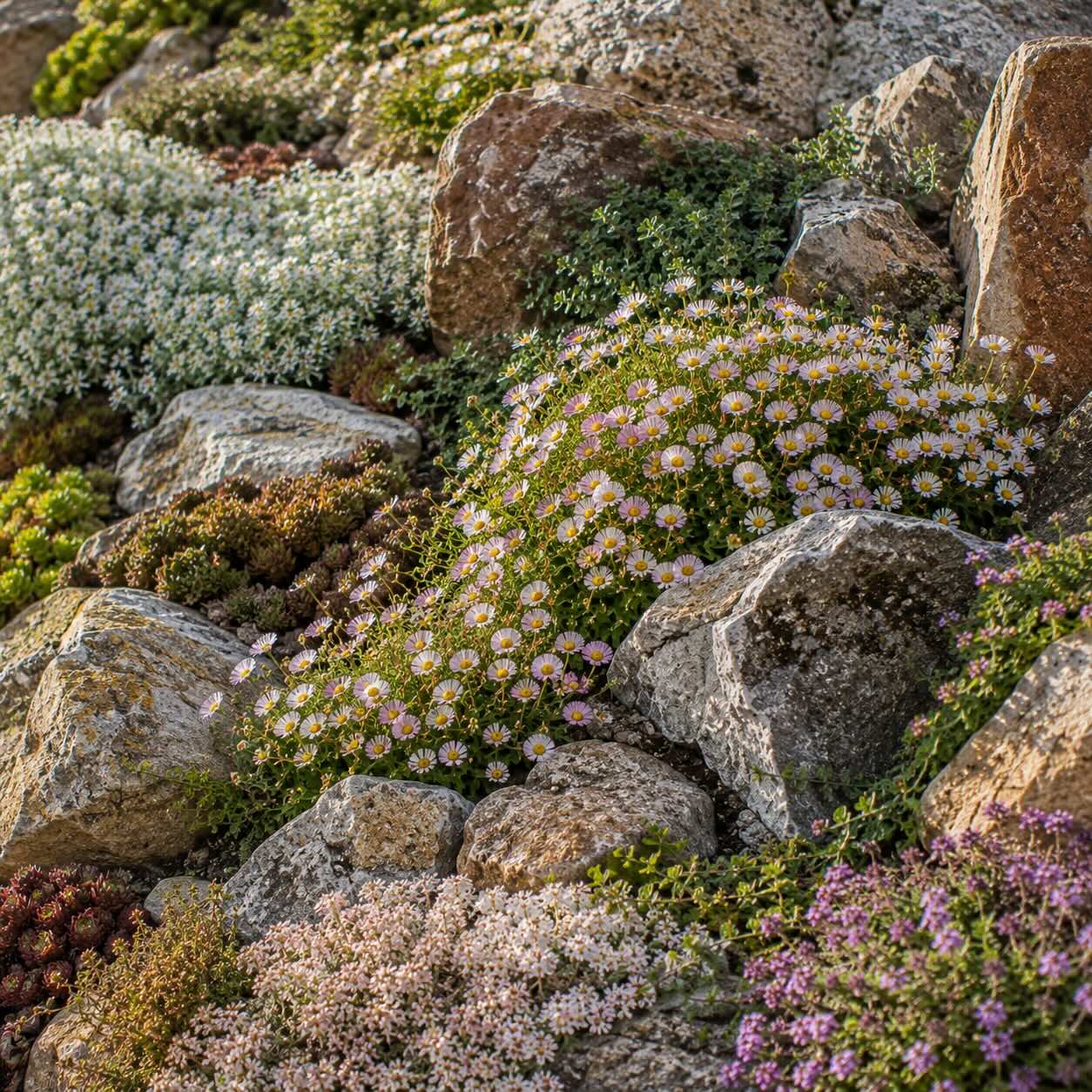 Jak kombinovat turan (Erigeron) – skalky, zídky a přírodní výsadby