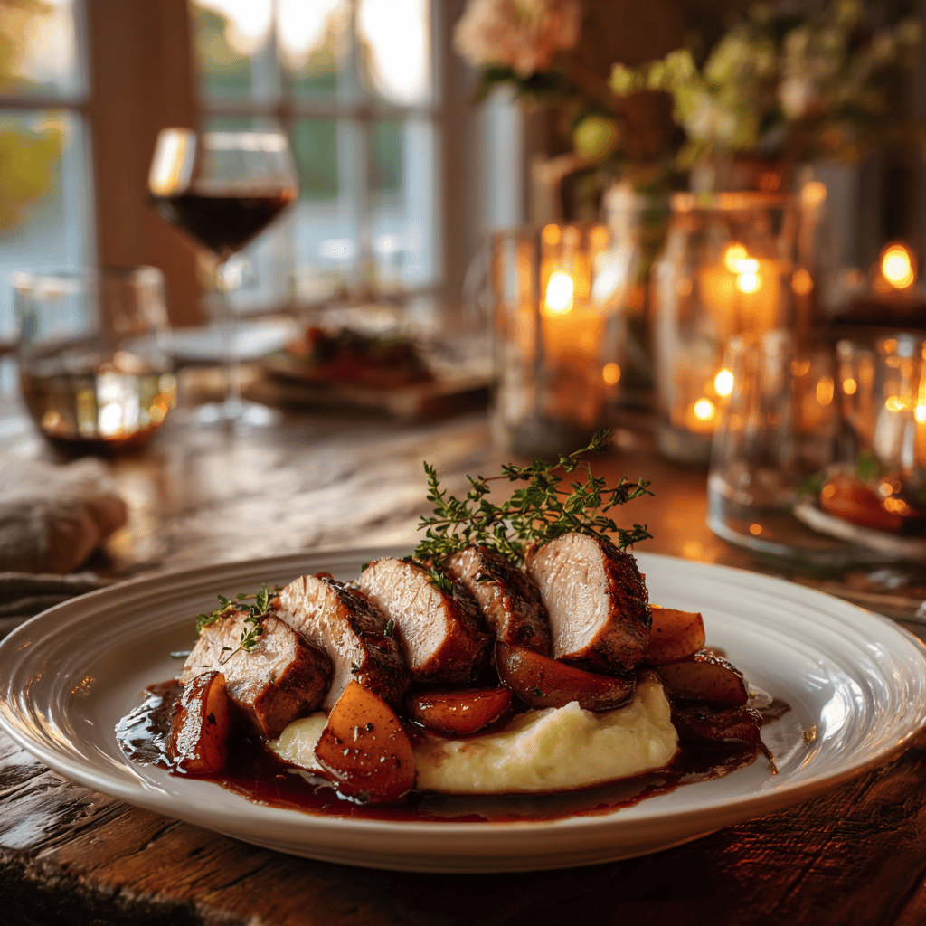 Vepřová panenka s karamelizovanými jablky a švestkovou omáčkou – podzimní inspirace do kuchyně