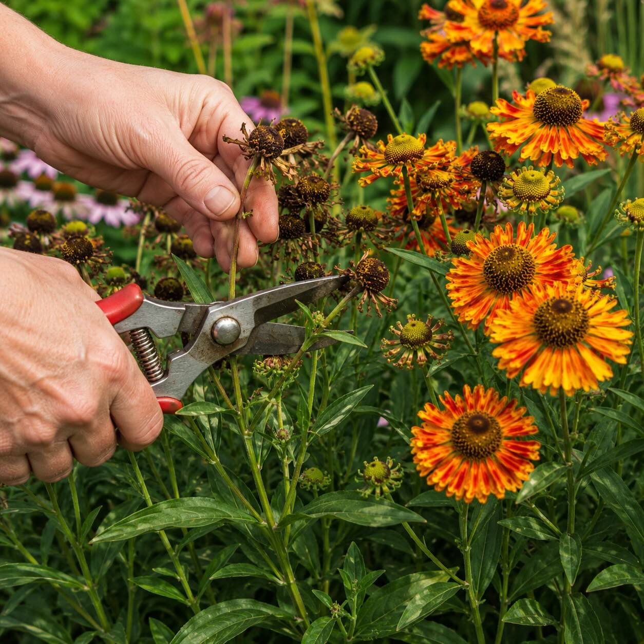 Řez zápleváku (Helenium) – kdy zkrátit stonky a jak podpořit bohaté kvetení