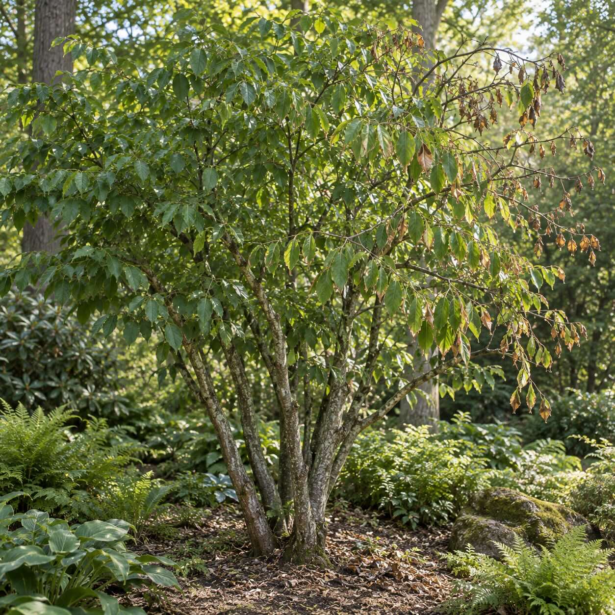 Problémy halézie (Halesia) – žloutnutí listů, zasychání a slabý růst