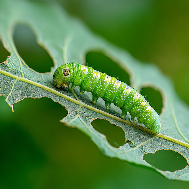 Housenky na listech – jak poznat typ poškození a odlišit je od jiných škůdců
