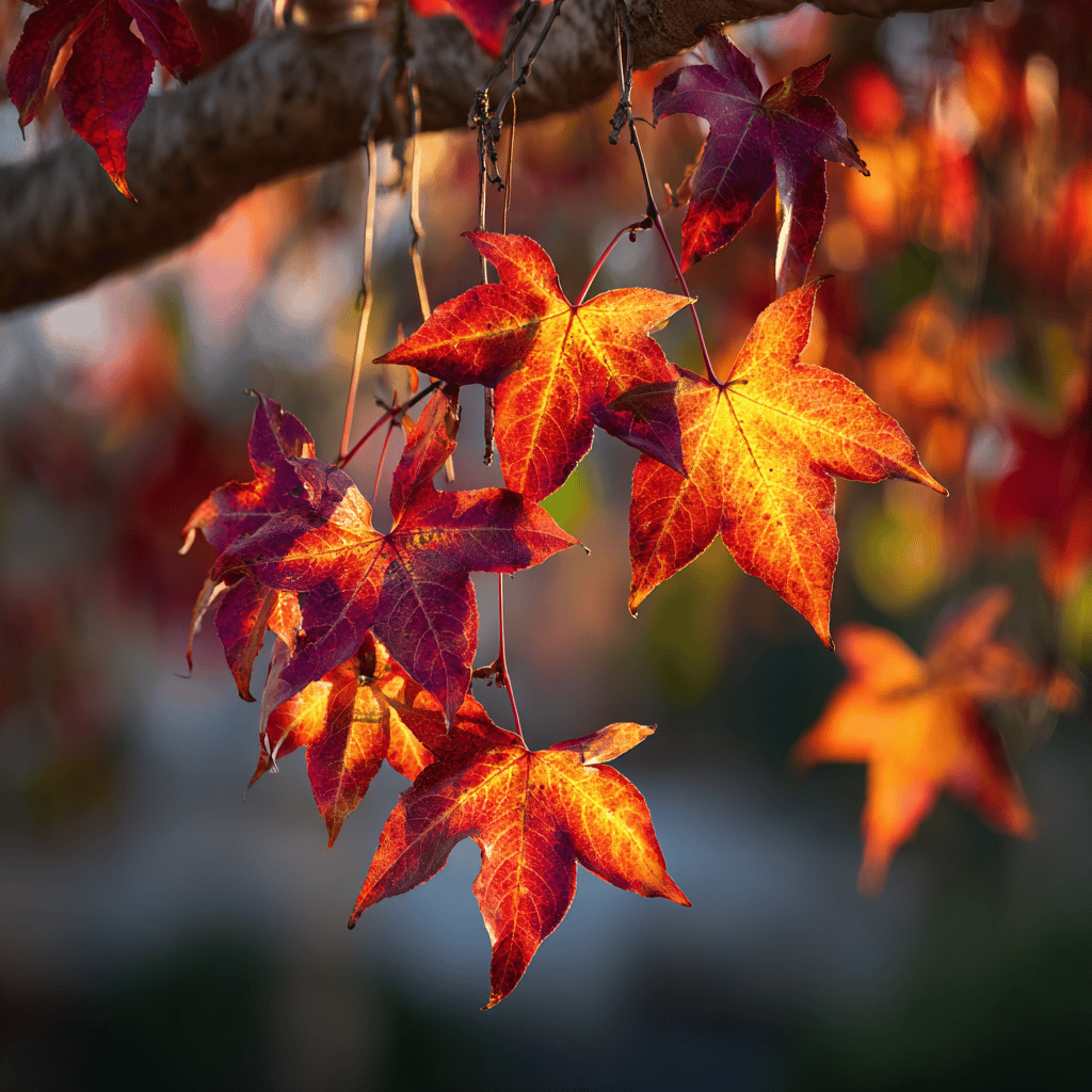 ambron-liquidambar-listy-v-podzimnich-barvach-cerveno-oranzove-zlute