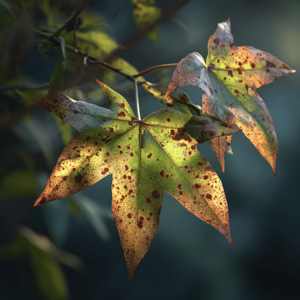 ambron-liquidambar-zacatek-skvrnitosti-na-mladych-listech-v-letnim-obdobi