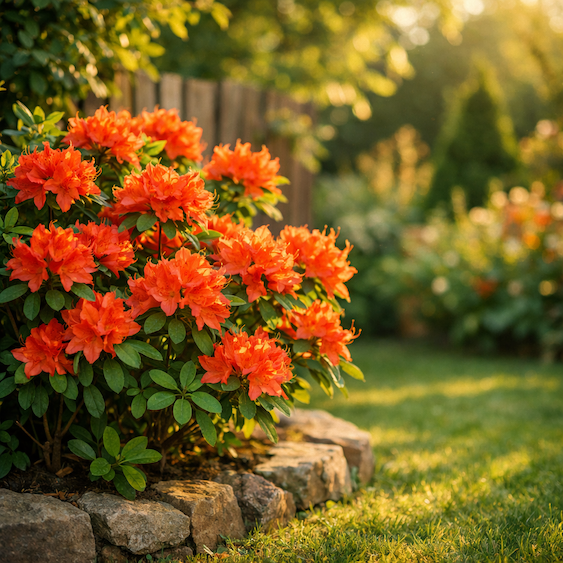 azalka-fireball-kompaktni-ker-s-oranzovo-cervenymi-kvety-rhododendron-ve-vysadbe
