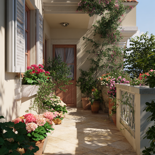 balkon-na-jih-s-kvetinaci-a-kvetoucimi-rostlinami-na-plnem-slunci